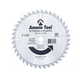 Amana Tool PC-620 Carbide Tipped Plywood & Plastic 7-1/4 Inch D x 40T TCG, 5/8 - Universal Bore, Circular Saw Blade