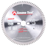 Amana Tool 610800-30 Hoja de sierra circular con dientes de metal duro de 10 pulgadas D x 80T ATB, 10 grados, 30MM de diámetro interior