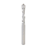 Amana Tool 46297 Recorte espiral de carburo sólido UltraTrim 1/4 D x 1 CH x 1/4 SHK x 3 pulgadas de largo con fresa de corte descendente BB doble