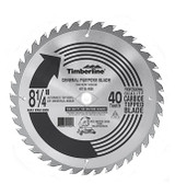 Timberline 215-400 Carbide Tipped General Purpose 8-1/4 Inch D x 40T ATB, 20 Deg, 5/8 Diamond knockout Bore, Circular Saw Blade