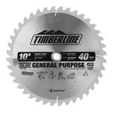 Timberline 250-400 lame de scie circulaire à onglets ou stationnaire à pointe carbure 10 pouces D x 40T ATB, 0 Deg, 5/8 bore, Circular Saw Blade