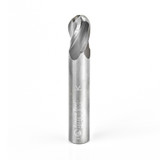 Amana Tool 46446 SC Up-Cut Spiral Ball Nose 1/4 R x 1/2 D x 3/4 CH x 1/2 SHK x 3 Inch lang x 4 Flute Router Bit mit Hochglanz Finish