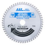 AGE Series MD160-565 For Festool Track Saw Machine Carbide Tipped Saw Blade 160mm D x 56T TCG, -5 Deg, 20mm Bore for Cutting Aluminum and Plastics