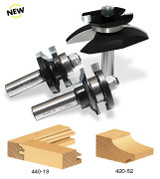 Timberline TRS-270 3-PC Cove Raised Panel Making Door Router Bit Set, 1/2 Inch SHK with BB and Back Cutter for 5/8 to 7/8 Inch Material. Comprend 440-19 et 440-52.