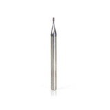 Amana Tool 51666 Mini SC Spiral para acero, acero inoxidable y materiales compuestos, revestida de AlTiN 0,040 D x 0,12 CH x 1/8 SHK x 1-1/2 pulgadas de longitud Fresa de punta cuadrada de corte ascendente y 2 filos