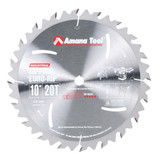 Amana Tool RB1020 Hoja de sierra circular de metal duro Euro Rip con ranuras de refrigeración 10 pulgadas D x 20T FT, 18 grados, 5/8 de diámetro interior
