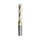 Amana Tool 46579 CNC 2D and 3D Carving 0.10 Deg Angle Straight Flat Bottom x 1/2 D x 2-1/4 CH x 1/2 SHK x 4 Inch Long x 3 Flute SC ZrN Coated Router Bit