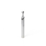 Amana Tool 46424 Fresa de carburo de tungsteno macizo submicropunzonado con punta esférica en espiral de 3/32 R x 3/16 D x 1/2 CH x 1/4 SHK x 2-1/2 pulgadas de largo x 2 ranuras con acabado de alto espejo