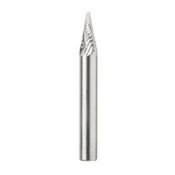 Amana Tool BURS-222 Punta cónica 22 grados SC 1/4 D x 1/2 CH x 1/4 SHK x 2 pulgadas de largo Fresa SM de doble corte