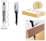 Carbide Tipped Through-Hole (V Point) Boring Bits - 77mm Long - 10mm x 25mm Shank-Right Hand