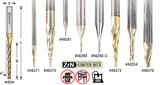 CNC Flat Bottom (End Mill) Solid Carbide Spiral 2D/3D Carving Tapered and Straight ZrN Coated Router Bits