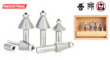 AMS-184 5-Pc Chamfer 11-1/4, 15, 22-1/2, 30 and 45 Degree Router Bit Collection