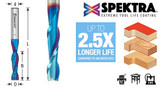 Solid Carbide Spektra Extreme Tool Life Coated Spiral Flute Plunge-2 Flute-Upcut Router Bits