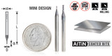 Solid Carbide Spiral CNC Mini Router Bits / End Mills with AlTiN Coating for Steel, Stainless Steel & Composites