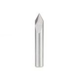 Amana Tool 59400 Fresa de carburo sólido para grabado de ranura en V de 60 grados x 1/4 D x 0.560 CH x 1/4 SHK x 1-1/2 pulgadas de largo