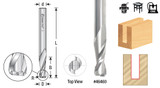 Solid Carbide Spiral Flute Plunge with Corner Radius 2-Flute Up-Cut Router Bits