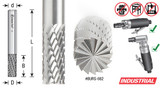 SB Burrs - Cylindrical Shape with End Double Cut Carbide Burr Bits