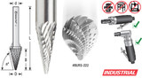 SM Burrs - Pointed Cone Shape Double Cut Burr Bits