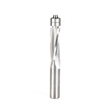 Amana Tool 58120 Fresa de metal duro UltraTrim en espiral de 1/2 D x 1-1/2 CH x 1/2 SHK x 4 pulgadas de largo con doble rebaje inferior para fresar de 3 hélices