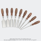 Blue Spruce Toolworks BCH114STSSBRW Bench Chisel, 1-1/4 (1.250), 31.8MM, Ss Ferrule, Standard, Bolivian Rosewood Handle
