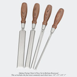 Blue Spruce Toolworks PRCSET4STSSBRW Paring 4 Pc Set Ss Ferrule, Standard, Bolivian Rosewood Handle