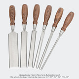 Blue Spruce Toolworks PRCSET6STSSBRW Paring 6 Pc Set Ss Ferrule, Standard, Bolivian Rosewood Handle