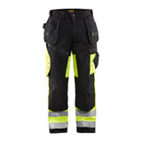 Blaklader HI-VIS X1600 Work Pants - Black/Yellow Hi-viz - Waist Size: 38 - Inseam: 32"