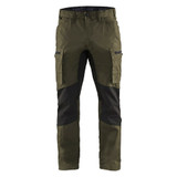 Blaklader Service Pants with Stretch - Dark olive green /black - Waist Size: 34 - Inseam: 36