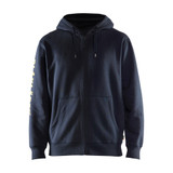 Blaklader Branded Hooded Zip-up Sweatshirt - Dark Navy Blue - Size: 4XL