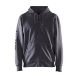Blaklader Branded Hooded Zip-up Sweatshirt - Grey - Size: XXXL
