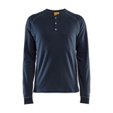 Blaklader FR Light Henley (9.1cal) - Navy Blue - Size: XS