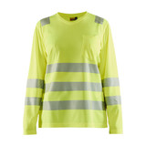 Blaklader Women's Hi-Vis Long Sleeve T-shirt - Yellow - Size: S