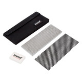 Trend New Diamond Sharpening Stone Kit, 8 x 3 Inch Double Sided (300/1000 Grit) Bench Stone with Pouch, Cleaning Block & Non-Slip Mat, DWS/CP8/FC/A