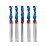 Solid Carbide Spektra™ Extreme Tool Life Coated Compression Spiral CNC Router Bits with special unique carbide with nACo® nanocomposite coating for longer lifetime in abrasive materials