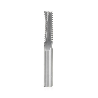 Herramienta Amana 46124 Rompevirutas de carburo sólido en espiral de 3 filos 1/2 D x 1-5/8 CH x 1/2 SHK x 3-1/2 pulgadas de largo de corte ascendente