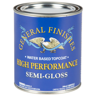 General Finishes High Performance Water Based Topcoat, Semi-Gloss, 1 Quart