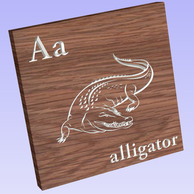 CNC Azulejos do alfabeto dos animais, letras A-I