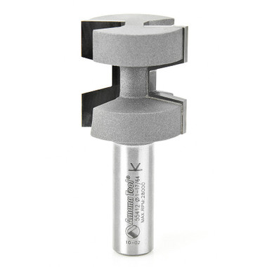 Amana Tool 55412 Carbide Tipped Wedge Tongue 15 Deg Angle x 1-1/4 D x 1-1/4 CH x 1/2 Inch SHK Router Bit