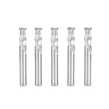 Amana Tool 46367-5, 5-Pack CNC SC Mortise Compression Spiral 3/8 D x 7/8 CH x 3/8 SHK x 3 Inch Long 2 Flute Router Bits