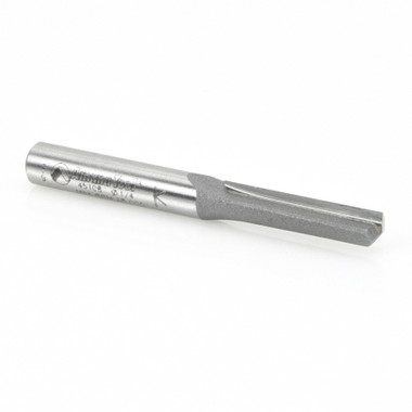 Amana Tool 45108 Carbide Tipped Straight Plunge Single Flute High Production 1/4 D x 1 Inch CH x 1/4 SHK Router Bit