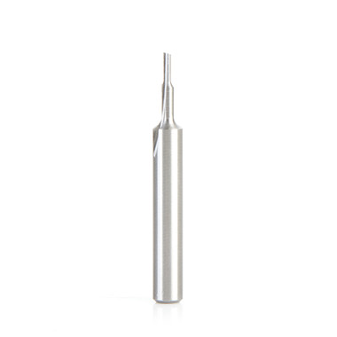 Amana Tool HSS1490 Plastic Cutting, Single Straight O Flute 1/16 D x 3/16 CH x 1/4 SHK x 2 Inch Long High Speed Steel HSS Router Bit