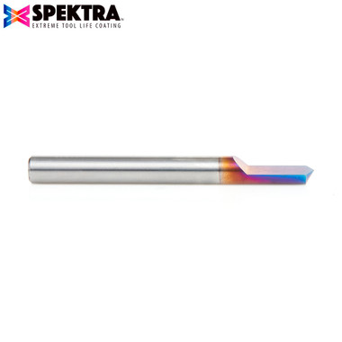 Amana Tool 45606-K Solid Carbide Spektra Extreme Tool Life Coated 120 Degree Engraving 0.015 Tip Width x 1/4 SHK x 2-1/2 Inch Long Signmaking Router Bit