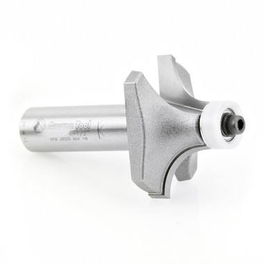 Amana Tool 57139 Punta de carburo para redondear esquinas con guía Ultra-Glide BB Superficie sólida 1-1/2 D x 3/4 CH x 1/2 R x 1/2 pulgada SHK Broca para fresadora
