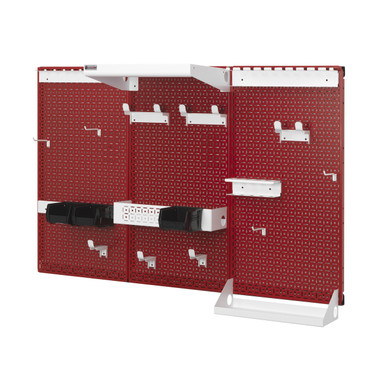 OmniWall 3 Panel OmniWall Kit- Panel Color: Red Accessory Color: White