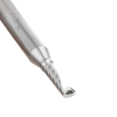 Amana Tool 51840 CNC SC Spiral O Single Flute, corte de aluminio 5/32 D x 9/16 CH x 1/4 SHK x 2 pulgadas de largo Up-Cut Router Bit con acabado de espejo