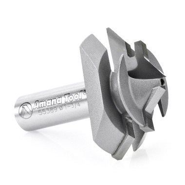 Amana Tool 55389 Hartmetall bestückt Lock Gehrung 45 Grad x 1-3/4 D x 7/8 CH x 1/2 Zoll SHK Router Bit für 3/8 - 3/4 Material