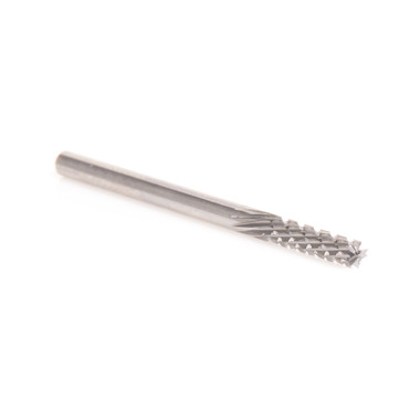 Amana Tool 48450 Fresa de Carburo Sólido para Corte de Fibra de Carbono de 3mm D x 13mm CH x 3mm SHK x 50mm de Longitud de Corte Descendente