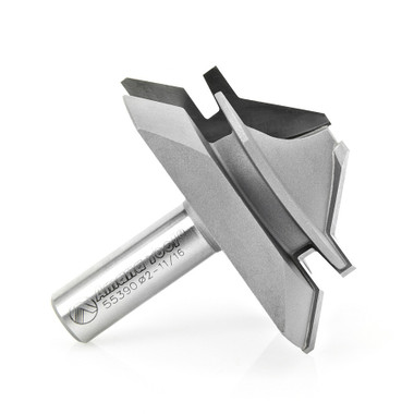 Amana Tool 55390 Carbide Tipped Lock Miter 45 Deg x 2-11/16 D x 1-3/16 CH x 1/2 Inch SHK Router Bit for 1/2" - 7/8" Material