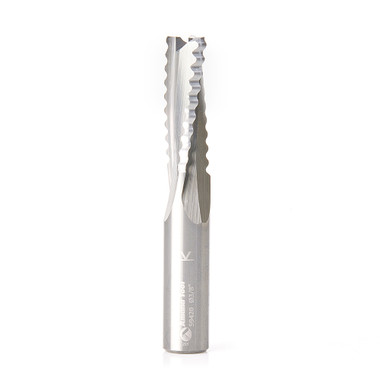 Amana Tool 59420 Solid Carbide Roughing Spiral 3 Flute Chipbreaker 3/8 Dia x 1 Cut Height x 3/8 Shank x 3 Inch Long Up-Cut Router Bit