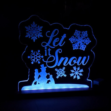 Let it Snow LED Holiday Sign CNC Plans, Downloadable and Customizable